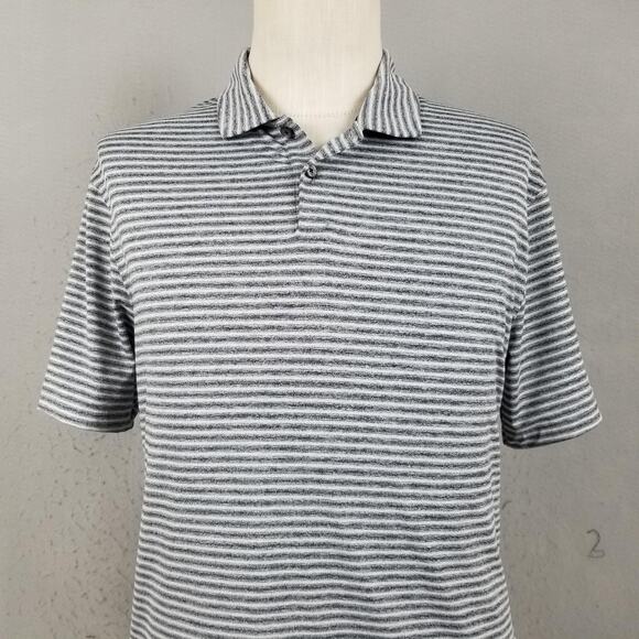 Nike Dri-FIT Polo Shirt Mens Medium Gray Striped Golf Tiger Woods AdventHealth - Picture 2 of 13